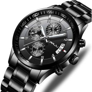 Men's Fashion Stainless Steel Watches Date Waterproof Chronograph Wristwatches